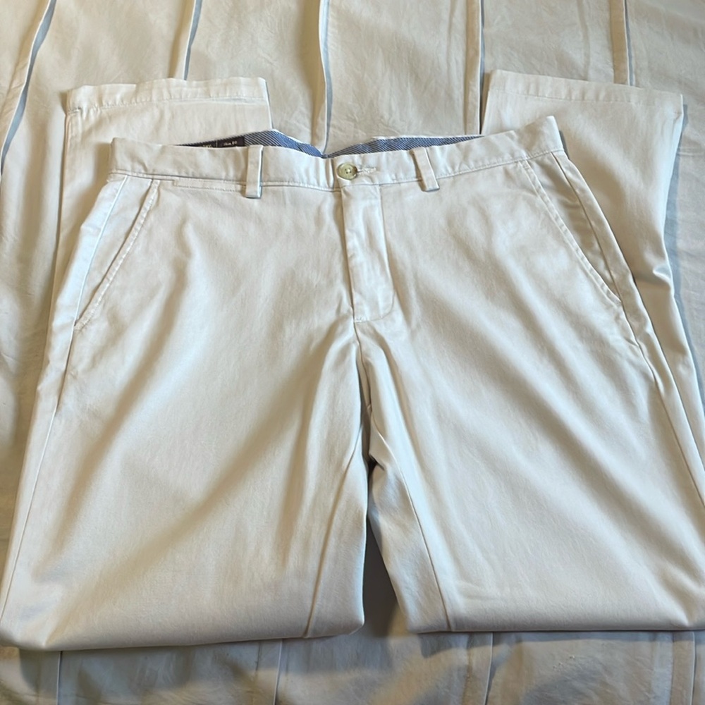 Johnston & Murphy Men's Cream Chinos - 34x32 - Slim Fit